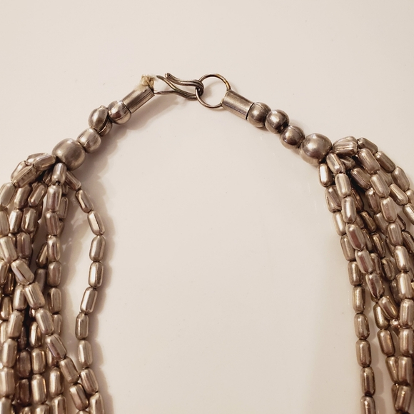Rare Vintage Silvertone Alloy Necklace 9 Strand 23" - Picture 2 of 3